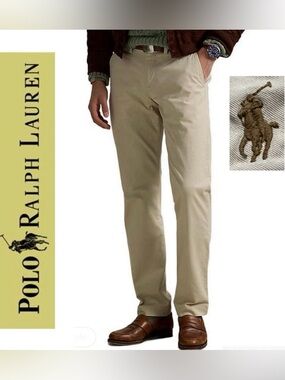 Polo Ralph Lauren Men’s Sz 34/30 Beige Straight Fit Stretch Twill Chino Pant